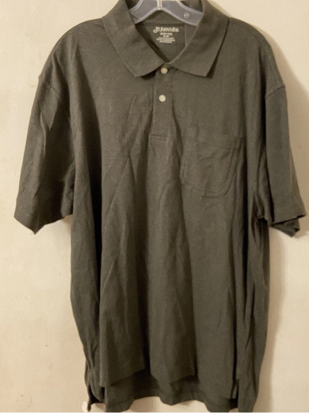 St. John's Bay Men's Cotton Polo Short Sleeves Shirt New in Mt Green Heather.